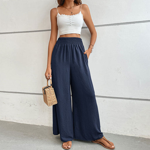 Color-Women Clothing Summer Solid Color Flared Wide Leg Pants-Fancey Boutique