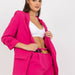 Color-Dark Pink-Women Clothing Suit Casual Polo Collar Solid Color Suit Shorts Two-Piece Set Belt Not Included-Fancey Boutique
