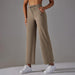 Color-Cocoa Color-Sports Drawstring Wide Leg Pants Loose Nude Feel Trousers High Waist Double-Sided Pocket Fitness Yoga Pants-Fancey Boutique