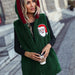 Color-Forest Green-Autumn Winter Women Hooded Sleeveless Loose Casual Christmas Buckle Free Plush Coat-Fancey Boutique