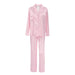 Color-Fall Pink Printing Artificial Silk Loose Comfort Casual Breathable Ladies Homewear Daily Wear Pajamas-Fancey Boutique