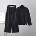 Color-Korean Sweater Suit Women Autumn Winter Loose Comfortable Knitwear Casual Wide Leg Pants two piece set-Fancey Boutique