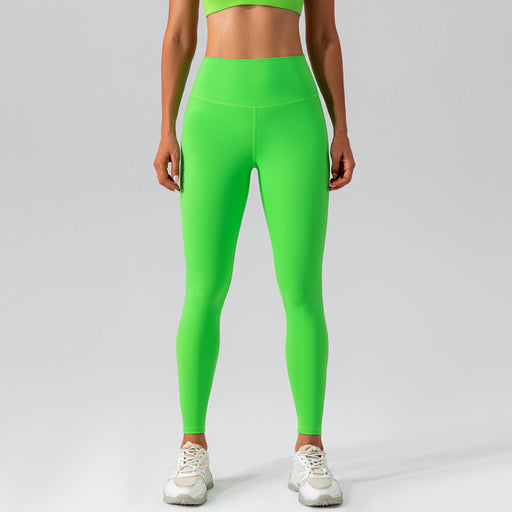 Color-Apple Green-High Waist Hip Lift Seamless Yoga Pants Women Running Tight Sports Leggings Quick Drying Nude Feel Fitness Pants Outer Wear-Fancey Boutique