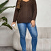 Color-Plus Size Autumn Winter V neck Solid Color Casual Comfortable Sweater-Fancey Boutique