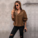Color-Autumn Winter Women Clothing Solid Color Knitted Long Sweater Hooded Women-Fancey Boutique