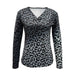 Color-Women Clothing Retro Casual Leopard Print Gradient Color Women Long Sleeve Top-Fancey Boutique