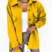 Color-Yellow-Fall Winter Lapels Single-Breasted Thickened Solid Color Shirt Woolen Baggy Coat Female-Fancey Boutique