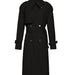 Color-Black-Element Autumn Winter British Double Breasted Loose Drooping Extended Trench Coat for Women-Fancey Boutique