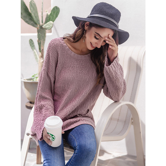 Color-Autumn Long Knitted Sweater V neck Bottoming Shirt Solid Color Sweater Manufacturers-Fancey Boutique