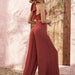 Color-Summer Solid Color Sexy Halter Chest Wrap Casual Wide-Leg Trousers Two-Piece Set-Fancey Boutique