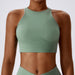 Color-Basil Green-Shockproof High Strength Running Fitness Sports Vest Thread Hollow Out Cutout out Beauty Back Tight Yoga Bra-Fancey Boutique