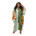 Color-Light Green-Coat Artificial Silk Multi Print Casual Trench Coat-Fancey Boutique