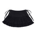 Color-Double Layer Skirt Lace up Waist Skirt Spring Black Sexy Shrink Skirt-Fancey Boutique