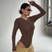 Color-Special Anti Car Pinch Pleated Slim Fit Long Sleeved Jumpsuit Sexy All Match Basic Bottoming Shirt-Fancey Boutique