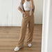 Color-Autumn French Casual Women Clothing Office Cotton Work Pant Straight Leg Pants-Fancey Boutique