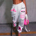 Color-Women Printed Fashionable Elastic Waist Sports Casual Harem Pants Women-Fancey Boutique