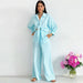 Color-Autumn Double Layer Gauze Pajamas Set Loose Wide Leg Pants Sweet Ladie Homewear Can Be Worn outside-Fancey Boutique