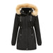 Color-Black-Autumn Winter Women Clothing Thick Lambskin Cotton-Padded Coat Women Loose Women Cotton Clothes Removable Hat Fleece Padded Coat-Fancey Boutique