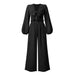 Color-Black-Women Autumn Clothing Cardigan Bundle Long Sleeve Top Wide Leg Trousers two piece set-Fancey Boutique