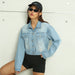 Color-Denim Jacket Women Ripped Do the Old Cowboy Jacket Top-Fancey Boutique