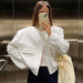 Color-White Slim Fit Long Sleeve Varsity Jacket Women All Matching Top Women Jacket Coat-Fancey Boutique