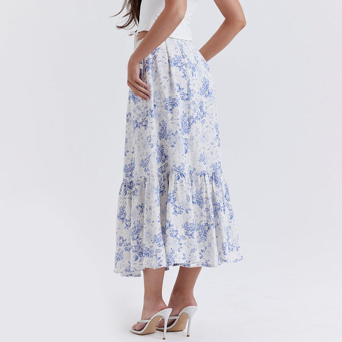 Color-Printed Skirt Sexy Floral Skirt Summer Women Dress Printed Midi Skirt Women Skirt-Fancey Boutique