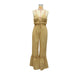 Color-Khaki-Summer Solid Color Sexy Jumpsuit Strap Horn Jumpsuit for Women-Fancey Boutique