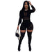 Color-Black-Women Clothing Women Sexy Lace Breathable Casual Shorts Mesh Top Suit-Fancey Boutique