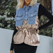 Color-Design Denim Stitching Vest for Women Autumn Casual Waist-Tight Waistcoat Cotton Coat Jacket-Fancey Boutique