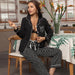 Color-Homewear Suit Collared Long Sleeve Cardigan Shirt Polka Dot Trousers Pajamas Two-Piece Set-Fancey Boutique