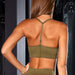 Color-Army Green Y-Shaped Bra-Fitness Suit One Shoulder Bra Camisole Women Sports Yoga Pants Yoga Clothes Five Piece Set-Fancey Boutique