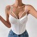 Color-Summer Diamond Slim Fit Sexy Backless Boning Corset Steel Ring Solid Color All Matching Sexy Vest-Fancey Boutique