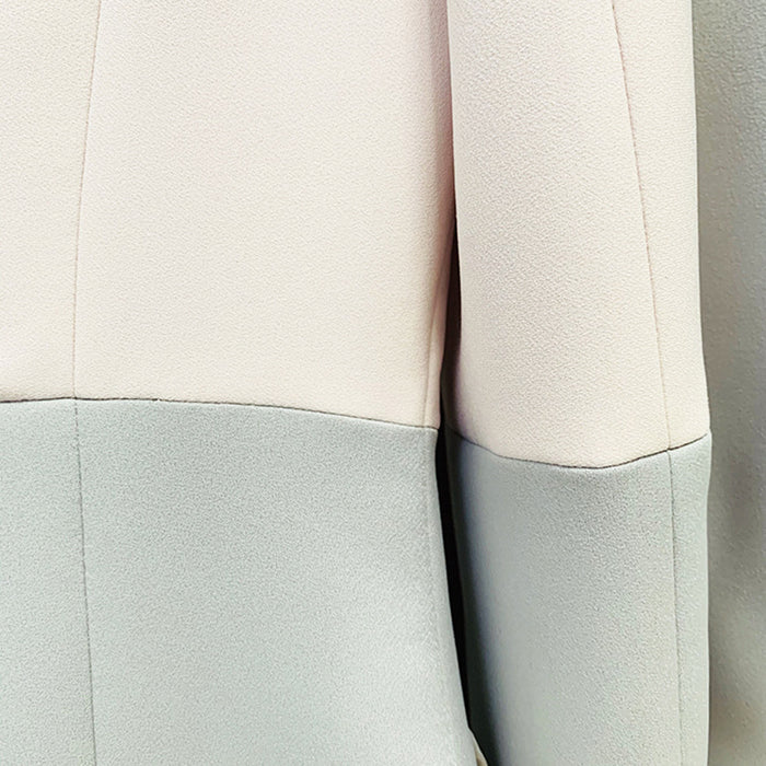 Color-Goods Business One Button Color Matching Mid Length Suit Bell Bottom Pants Suit Two Piece Blazer Suit Set-Fancey Boutique