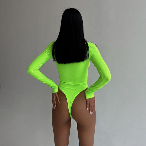 Color-Summer Women Sexy Sexy Hollow Out Cutout out Strap Slim Solid Color Long Sleeve Jumpsuit Women-Fancey Boutique