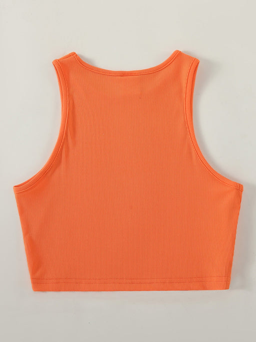 Color-Orange-Women Clothing Comfortable Solid Color Sleeveless Vest Summer-Fancey Boutique