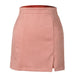 Color-Pink-Women Clothing Suede Hip Skirt High Waist Zipper Autumn Winter A line Solid Skirt Women-Fancey Boutique