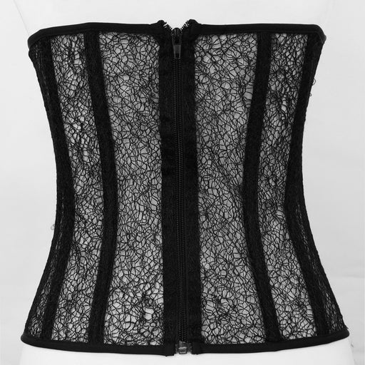 Color-Court Women Summer Outer Wear Inner Wear Sexy Slim Fit Hollow Out Cutout Corset Boning Corset Boning Corset Bra Top Mesh Camisole Vest-Fancey Boutique