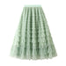 Color-Mint-Skirt Women Clothing Spring Autumn Ladies Figure Flattering Tiered Skirt-Fancey Boutique