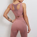 Color-Pink Two-Piece Set-Workout Clothes Sports Vest Tights Hip Lift Leg Yoga Ninth Pants Women Yoga Suit-Fancey Boutique