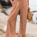 Color-camel-Spring Summer Women Casual Trousers Casual Cotton Distressed Mid Waist Trousers Outer Wear-Fancey Boutique