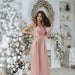 Color-New Office Straight High-Waist Pink Trousers Wide Leg Jumpsuit-Fancey Boutique