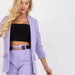 Color-Women Clothing Suit Casual Polo Collar Solid Color Suit Shorts Two-Piece Set Belt Not Included-Fancey Boutique