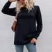 Color-Women Clothing Autumn Winter Sweaters Women round Neck Button Solid Color Split Sweater-Fancey Boutique