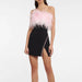 Color-Spring Tube Top Ostrich Feather Bandage Dress Sexy Slit Diamond Party Socialite Dress-Fancey Boutique