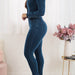 Color-Women Slim Elastic Feet Wash Denim Jumpsuit Jumpsuit-Fancey Boutique