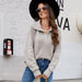 Color-Top Women Long Sleeve Knitted Sweater Autumn Winter Solid Color Twisted Floral Thick Sweater-Fancey Boutique