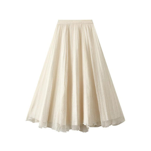 Color-Double Sided Wear High-Grade Streamer Veil Skirt Skirt Women High Waist Pearlescent Yarn A line Asymmetric Skirt-Fancey Boutique