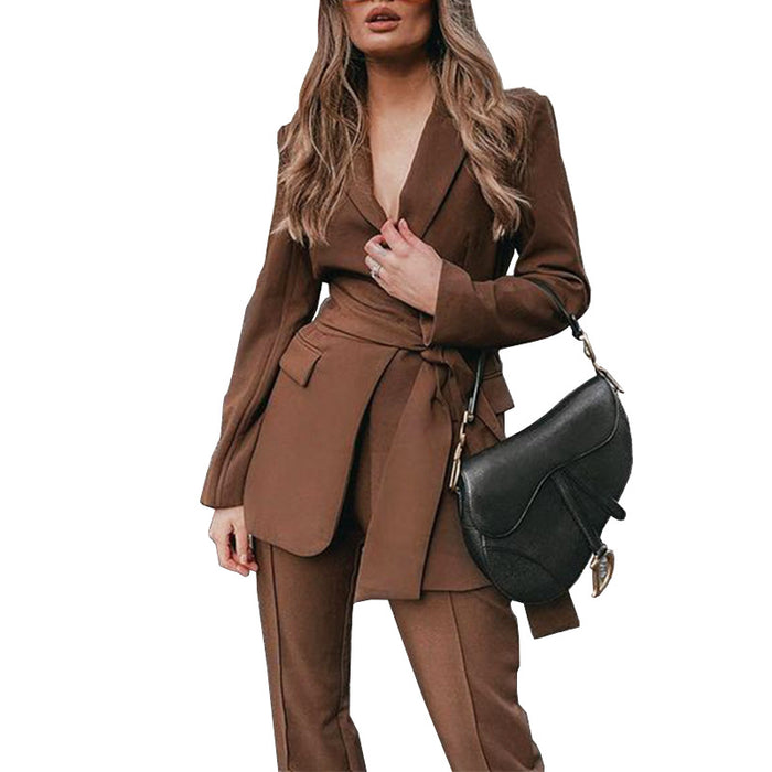 Color-autumn New Fashion Suit Two-Piece Set Blazer-Fancey Boutique