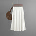 Color-White-Mid Length Autumn Winter Draping Effect A line Khaki Knitted Skirt Women Winter Sweater-Fancey Boutique