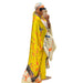 Color-Yellow-Coat Artificial Silk Multi Print Casual Trench Coat-Fancey Boutique